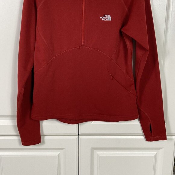 North Face Womens Size S Flight Series Half Zip Sweatshirt Zip Pocket Thumbholes - Picture 3 of 13
